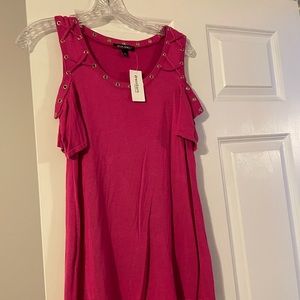 Pink cold shoulder top size small pink